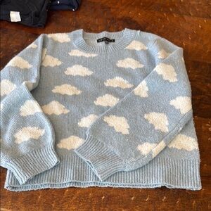 Cloud Pattern Blue Sweater